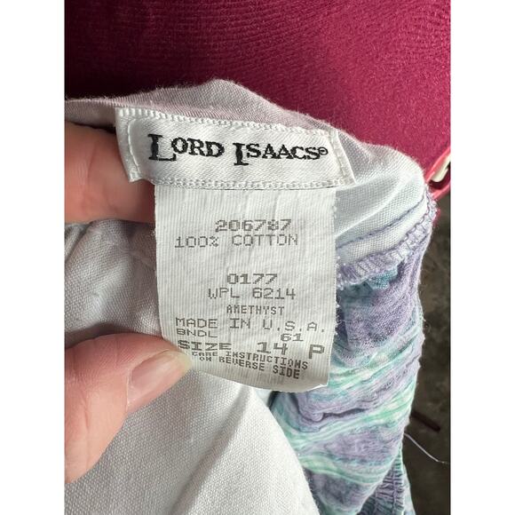 pants searsucker plaid purple green pastel 1980s - Picture 8 of 9